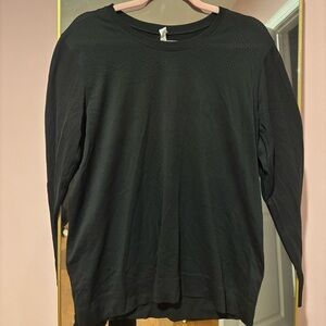 Lululemon Athletica Black Perforated Long Sleeve Top